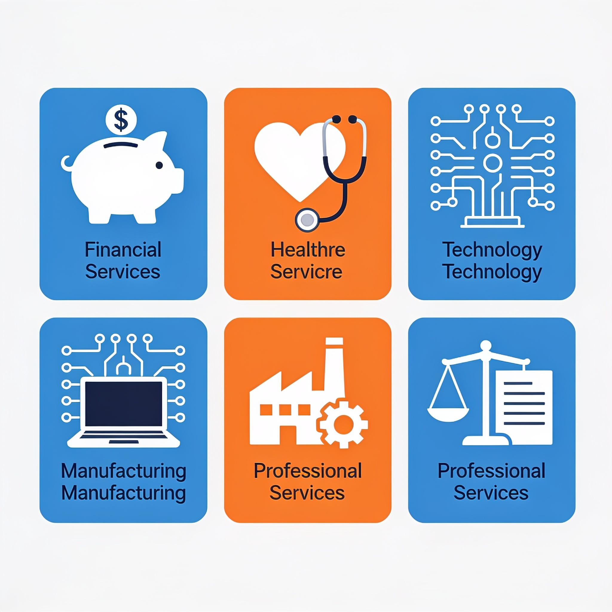 Financial services, healthcare, technology, manufacturing, and professional services firms