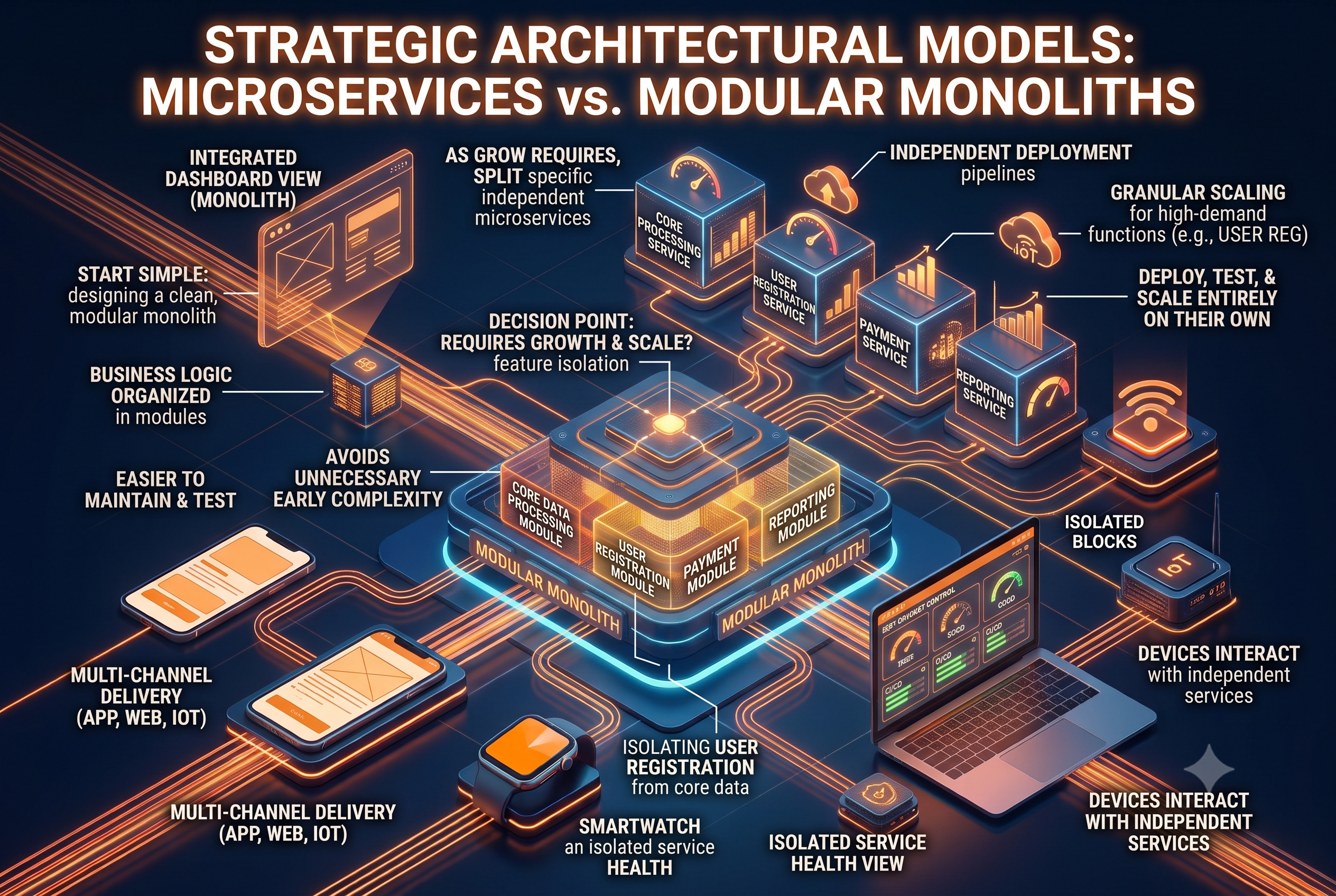 Strategic Architectural Models: Microservices vs. Modular Monoliths